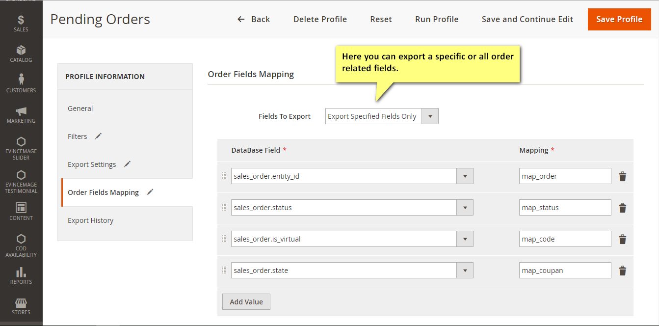 Order Export Magento extension