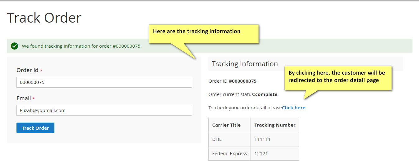 Magento 2 order tracking