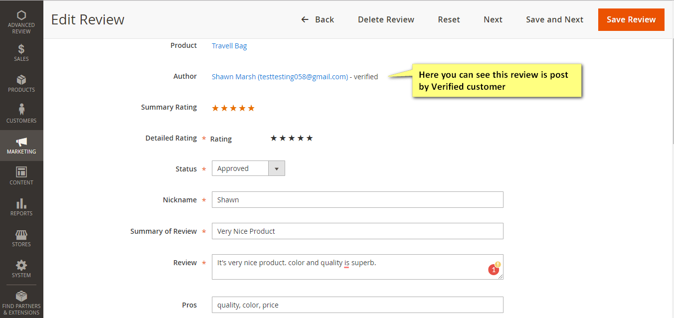 Magento 2 rating review extension